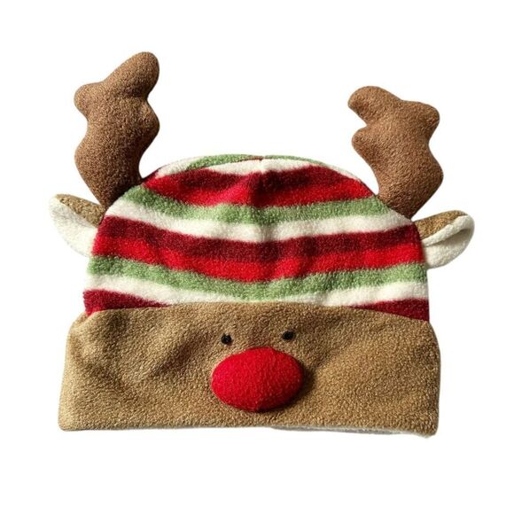 Toddler Fleece Reindeer Beanie Hat, OS - Picture 1 of 7